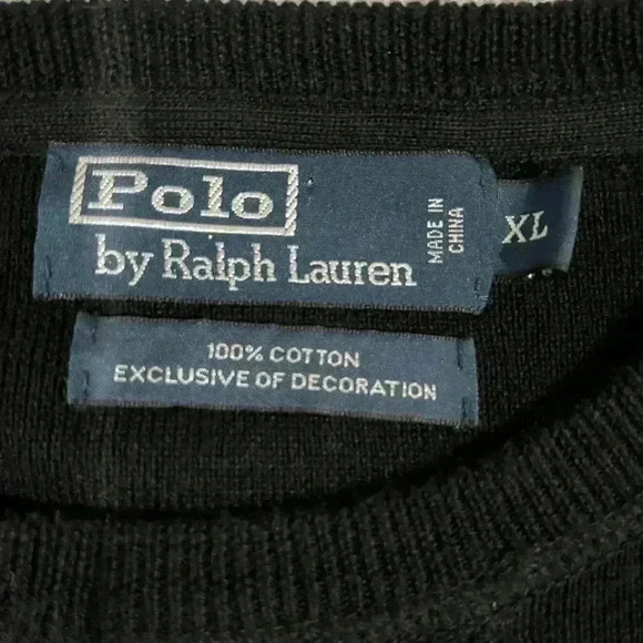 Polo Ralph Lauren Men’s Cotton Crewneck Sweater Size XL casual comfortable Black - Picture 4 of 6